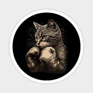 Boxing Cat Boxer Kitten Funny Cat Graphic Magnet